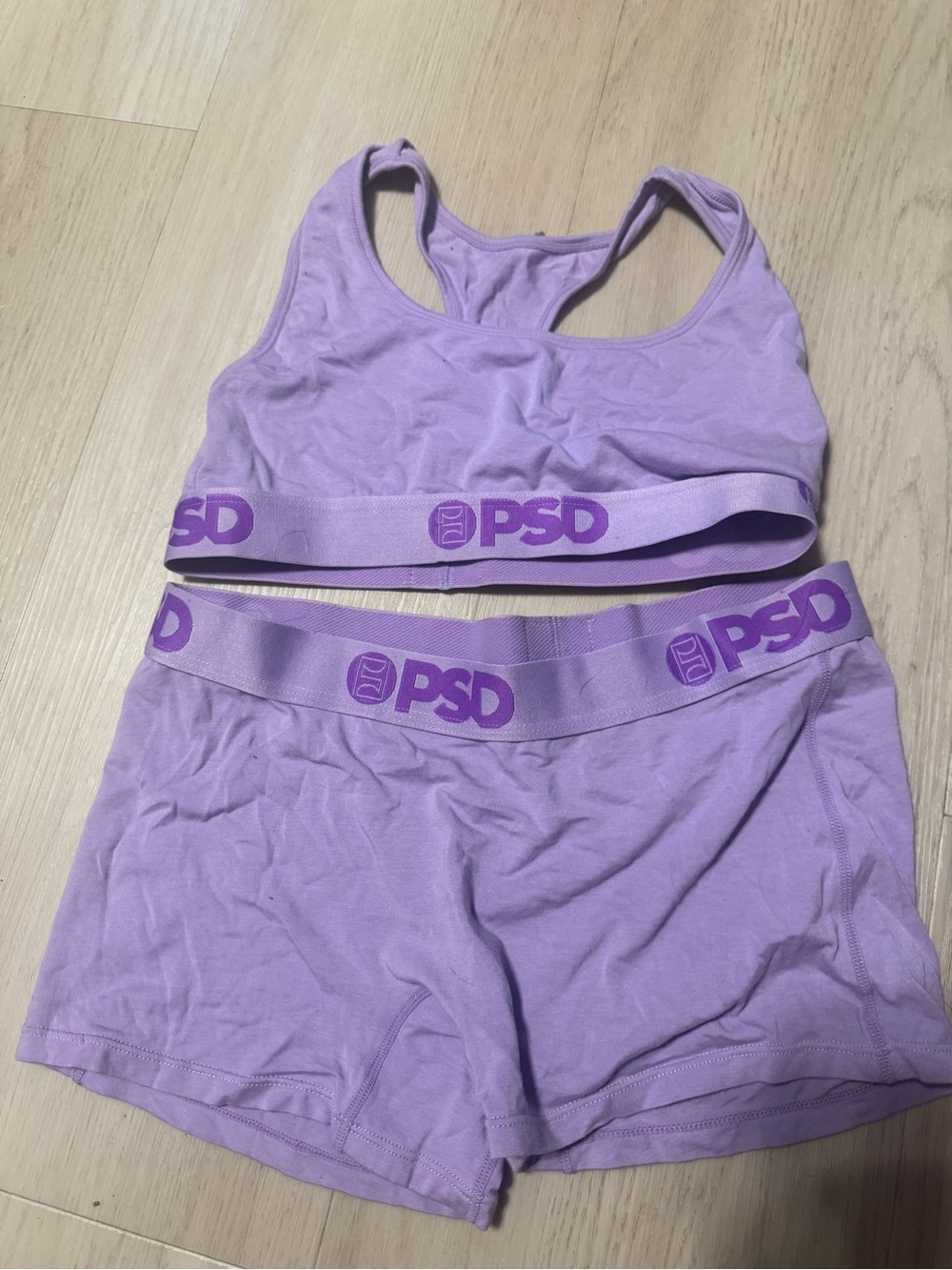 PSD Lavender Racerback Bralette and Boxer Short Set